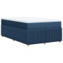Cama box spring con colchón tela azul 120x190 cm