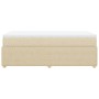Cama box spring con colchón tela color crema 90x200 cm
