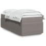 Cama box spring con colchón tela gris taupe 100x200 cm