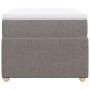 Cama box spring con colchón tela gris taupe 100x200 cm