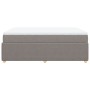 Cama box spring con colchón tela gris taupe 140x190 cm