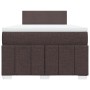 Cama box spring con colchón tela marrón oscuro 120x200 cm