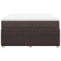 Cama box spring con colchón tela marrón oscuro 160x200 cm