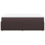 Cama box spring con colchón tela marrón oscuro 160x200 cm