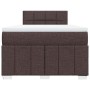 Cama box spring con colchón tela marrón oscuro 120x200 cm