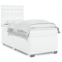 Cama box spring con colchón cuero sintético blanco 80x200 cm