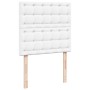 Cama box spring con colchón cuero sintético blanco 80x200 cm