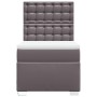Cama box spring con colchón cuero sintético gris 90x200 cm