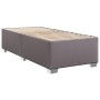 Cama box spring con colchón cuero sintético gris 100x200 cm