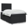 Cama box spring con colchón cuero sintético negro 120x190 cm