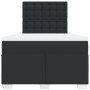 Cama box spring con colchón cuero sintético negro 120x190 cm