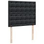 Cama box spring con colchón cuero sintético negro 120x190 cm