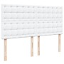 Cama box spring con colchón cuero sintético blanco 180x200 cm