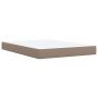 Cama box spring con colchón cuero sintético capuchino 140x200cm