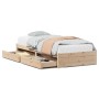Estructura de cama sin colchón madera maciza de pino 100x200 cm