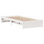 Estructura de cama sin colchón madera maciza blanca 75x190 cm