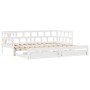 Sofá cama nido con cajones sin colchón blanco 80x200 cm