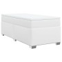 Cama box spring con colchón cuero sintético blanco 80x200 cm