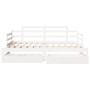 Sofá cama nido con cajones sin colchón blanco 90x200 cm