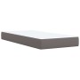 Cama box spring con colchón cuero sintético gris 100x200 cm