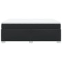Cama box spring con colchón cuero sintético negro 140x190 cm