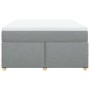 Cama box spring con colchón tela gris claro 160x200 cm