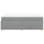Cama box spring con colchón tela gris claro 160x200 cm