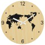 Reloj de pared de madera de ingeniería amarillo y negro Ø30 cm