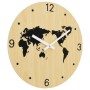 Reloj de pared de madera de ingeniería amarillo y negro Ø30 cm