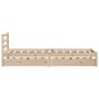 Estructura de cama sin colchón madera maciza de pino 100x200 cm