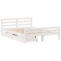 Estructura de cama sin colchón madera de pino blanca 140x200 cm