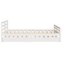 Estructura de cama sin colchón madera de pino blanca 140x200 cm