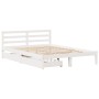 Estructura de cama sin colchón madera de pino blanca 140x200 cm