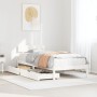 Estructura de cama sin colchón madera maciza blanca 75x190 cm