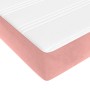 Colchón de muelles ensacados terciopelo rosa 140x210x20 cm