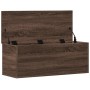 Caja de almacenaje madera ingeniería marrón roble 90x35x35 cm