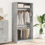 Armario de madera contrachapada gris hormigón 100x50x200 cm