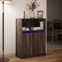 Aparador con LED madera ingeniería roble marrón 72x34x100 cm
