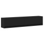 Mueble de TV de pared con LED negro 180x31x38 cm