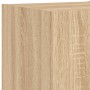 Muebles de TV de pared con luces LED 6 piezas roble Sonoma