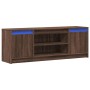 Mueble de TV LED madera ingeniería marrón roble 139,5x34x50 cm