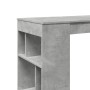 Mesa alta bar con estantes madera gris hormigón 102x50x103,5cm