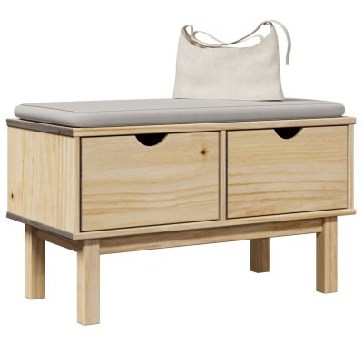 Banco de recibidor OTTA madera maciza de pino 80x40x45 cm