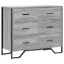 Cajonera de madera de ingeniería gris Sonoma 91x35,5x74,5 cm