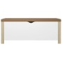 Caja de almacenamiento y cojín madera ingeniería blanco y roble