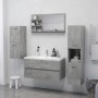 Espejo de baño madera contrachapada gris hormigón 90x10,5x45 cm