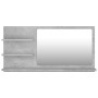 Espejo de baño madera contrachapada gris hormigón 90x10,5x45 cm