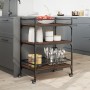 Carrito de cocina madera ingeniería marrón roble 65x40x86,5 cm