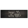 Alfombra de cocina lavable terciopelo negro taza 45x150 cm