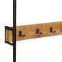Perchero con ruedas madera maciza mango y hierro 90x35x190 cm
